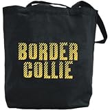 Canvas Tote Bag Black Border Collie Dog