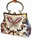 A Formal Vintage Style, Beaded Evening Purse, Special Butterfly Pattern and Flower, Clasp Purse W/shoulder Chain and Lovely Color(s) (LightSilver)