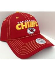 Sports: Red NFL Kansas City Chiefs Adjustable Hat Cap Barber - Reebok
