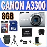 Canon Powershot A3300 16 MP Digital Camera with 5x Optical Zoom (Silver) +  ....