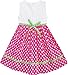 Sunny Fashion Girls Dress Pink Dot Flower Embroidered Sundress