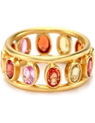 Lauren Harper Collection Sugar Buzz 18k Gold and Multicolored Thai Sapphire Ring, Size 7