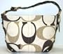 AUTHENTIC COACH SIGNATURE TONAL C CARLY SHOULDER BAG - 12197 (Chocolate/Ivory)