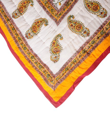 Imagen 4 de Étnico a mano individual Tamaño Bed Jaipuri Reversible indio Boho algodón acolchado tamaño de 90 x 60 pulgadas