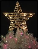 Gold Grapevine Star Lighted Christmas Tree Topper - 10 Clear Lights #ES61-151