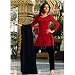 Red And Black Moss Crepe Set (Petite, Tall & Misses Sizes XS-3X)