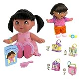 Fisher-Price Sleepy Dreams Dora and Dora Talking Surprise Dolls Plus Pixel Chix 4 in 1 Unlockets Charm Set