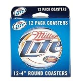 Miller Lite 12 Pack 4 Inch Round Coasters