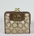 NEW AUTHENTIC COACH MADISON OP ART FRAME FRENCH PURSE WALLET (Khaki/Brown)