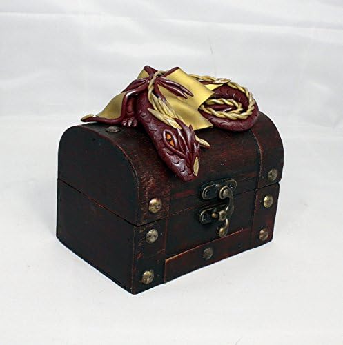Polymer Clay Burgundy Dragon Sculpture on Chest