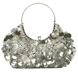Silver Shimmer Evening Handbag/Purse with Sequins