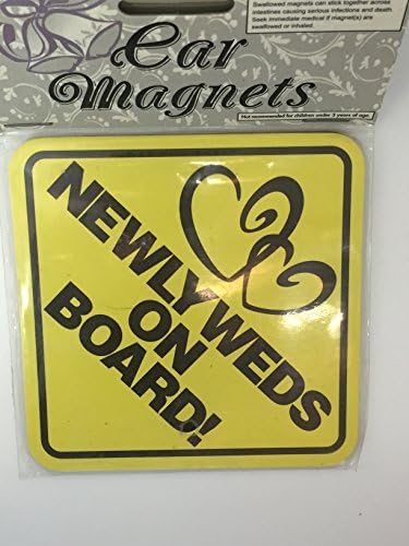 Newlyweds on Board Car Magnets 2 Pack