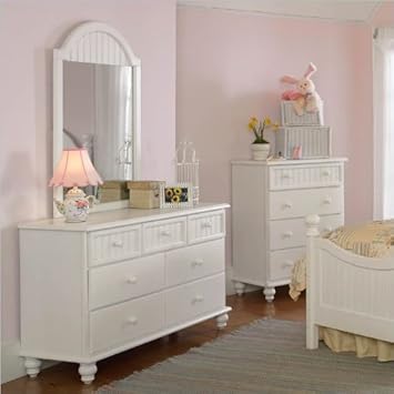 Hillsdale Westfield Double Dresser and Mirror Set in Off-White Finish,Hillsdale,385741