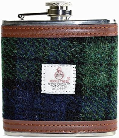 6oz Black Watch Harris Tweed Hip Flask