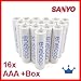 16 x Sanyo Eneloop Micro Akkus Batterien AAA in speziellen, robusten Akkuboxen von Energy Inside NEUESTE VERSION HR-4UTGA 50% mehr LEBENSDAUER bis 1500 LADEZYKLEN