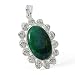 New Moss Agate Gemstone Silver-Look Rare Pendant 2 1/4