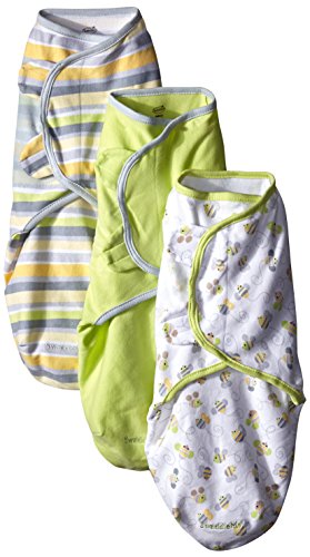 Summer Infant SwaddleMe Adjustable Infant Wrap, Busy Bees, 3 Count