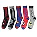 Zmart Men's Fashion Superhero Cartoon Character Funny Design Cotton Socks(5 Pack),Multicoloured,US6-11