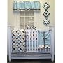 MOD Diamonds/stripes Aqua/chocolate 10 Pc Crib Set