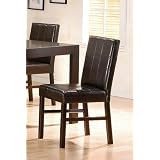 Set of 2 Contemporary Bycast Leather Parson Dining Chairs