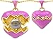 14k Gold Plated 925 Silver Puffed Pink Enamel title=