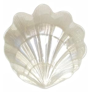 Buy Bottom Surface Painted Glass Pearl Color Scallop Shell Large Plate 14 D now!
