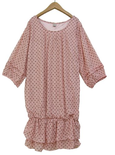 チュニック ワンピース ティアード パフスリーブ レディース ドット メッシュ