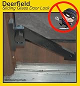 Deerfield Sliding Glass Door Deadbolt Lock (w/ Wood Door Attachment) - BRONZE