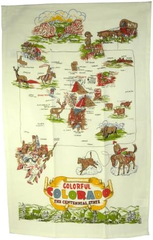 Colorado State Map Dish Towel
