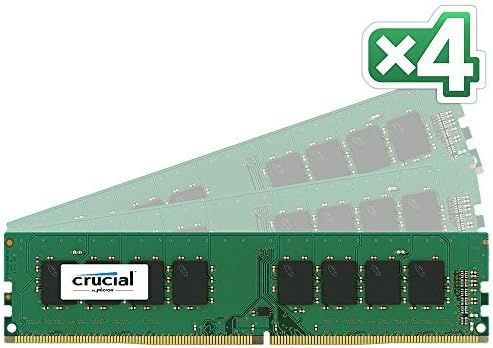 Crucial 32GB Kit (8GBx4) DDR4-2133 (PC4-17000) DR x8 Unbuffered DIMM 288-Pin Desktop Memory CT4K8G4DFD8213 / CT4C8G4DFD8213 Style: 32GB Kit (8GBx4), Model: CT4K8G4DFD8213, Electronic Store &amp; More