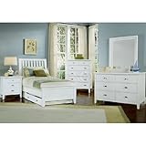 Twilight Youth Slat Bedroom Set (White) (Twin) by Vaughan-Bassett