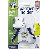 Baby Buddy Universal Pacifier Holder, Navy with White Stitch