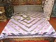 Lavender Purple Cotton Silk Bedding India Bedspread King Throw 3pcs Set