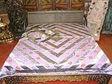 Lavender Purple Cotton Silk Bedding India Bedspread King Sofa Throw