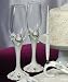 Stylized Heart & Wedding Bands ? Toasting Flute