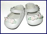 White Ankle Strap Mary Jane Doll Shoes Fit Bitty Baby and Terri Lee