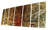138x48 Modern Wall Art. Hand sanded finish with contemporary painting on metal!