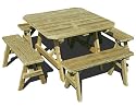 42" x 4' Treated Pine Wide Picnic Table with Traditional Benches