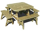 42 x 6' Treated Pine Picnic Table w/2(40) & 2(66) Benches