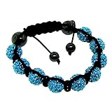 Black turquoise shamballa bracelet designer disco ball macrame swarvoski beaded crystal designer