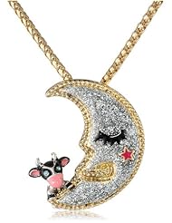 Betsey Johnson "Classic Boost" Moon Pendant Necklace, 16" + 3"
