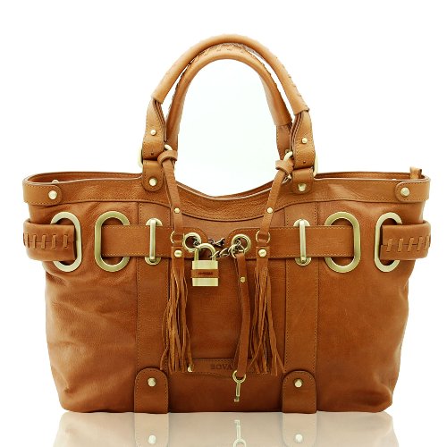 BOVARI Whiskybraun XL Padlock Shopper Handtasche