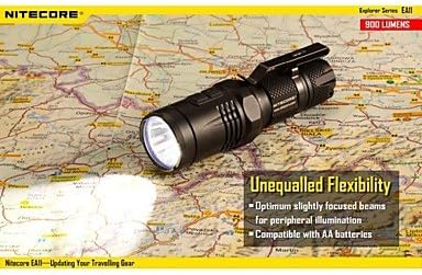 ZHYU NITECORE EA11 900 Lumens Mini CREE XM-L2 U2 LED Pocket Flashlight(1XAA/14500, Black)