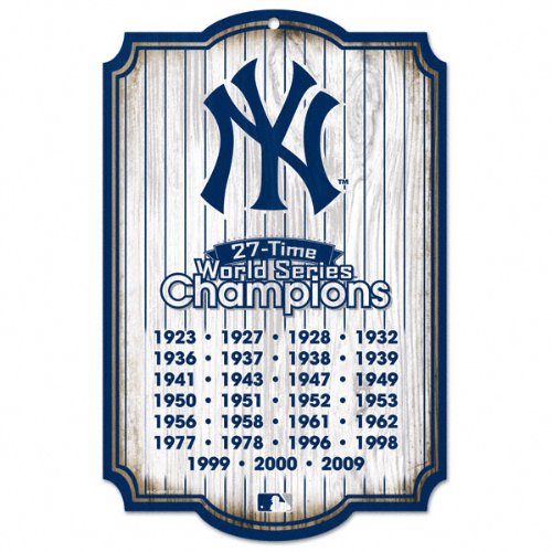 New York Yankees 27 Time Champions 11x17 Wood Sign