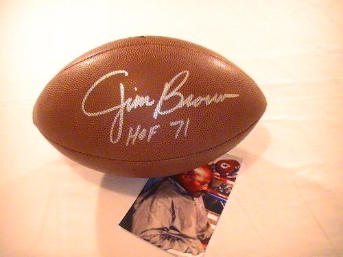 JIM BROWN SIGNED AUTOGRAPHED FOOTBALL CLEVELAND BROWNS COA + HOLOGRAM