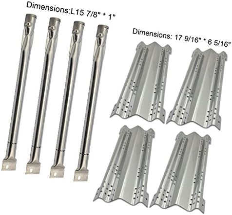 The Red BBQ Charmglow 4 Burner 810-8530-S Grill Replacement Burners, Heat Plates (BBQ Parts # 14051, 98511)