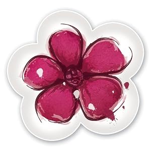 Eco Bamboo Flower Shaped Salad Plate 2 Assorted: Floral Splash