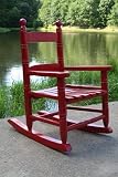 Oak Slat Back Rocking Chair for Kids - RED