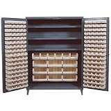 Quantum Storage Cabinet With 185 Bins - 60in. x 24in. x 84in. Size, Black