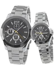 Orient Idea Ori-0332E 2 x Fashionable His & Her Quartz Wrist Watches with Alloy Band for Lovers Couples